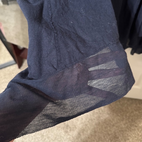 Navy Cynthia Rowley Linen Dress - Picture 2 of 3